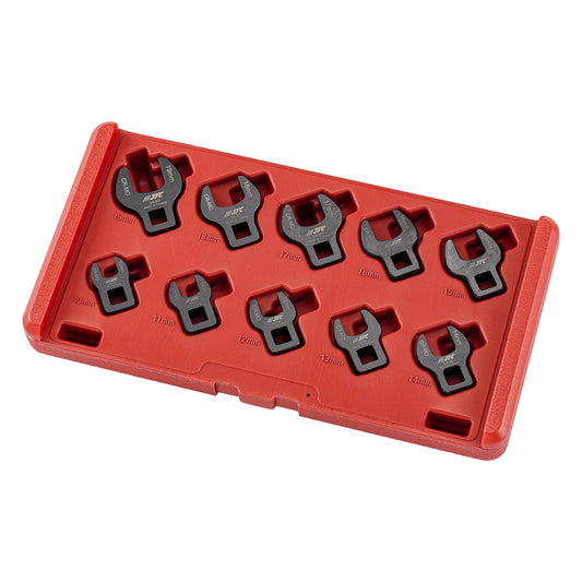 3/8" DRIVE 10PC OPEN END CROWFOOT WRENCH SET (10 MM-19 MM)